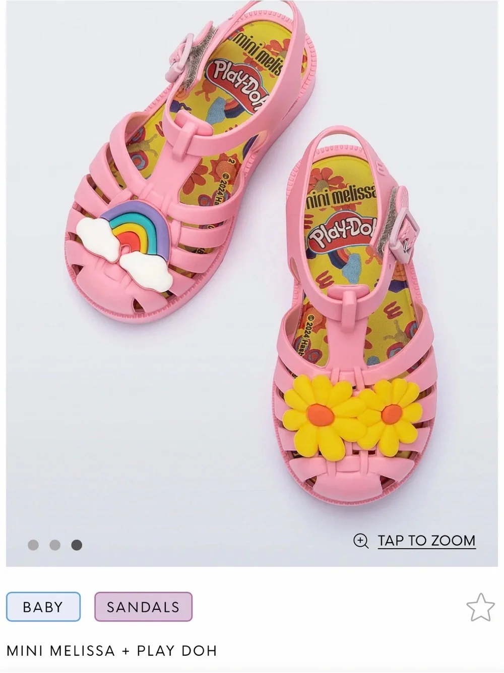 EUC Mini Melissa Possession Baby Sandals Size 8. Pink PlayDoh